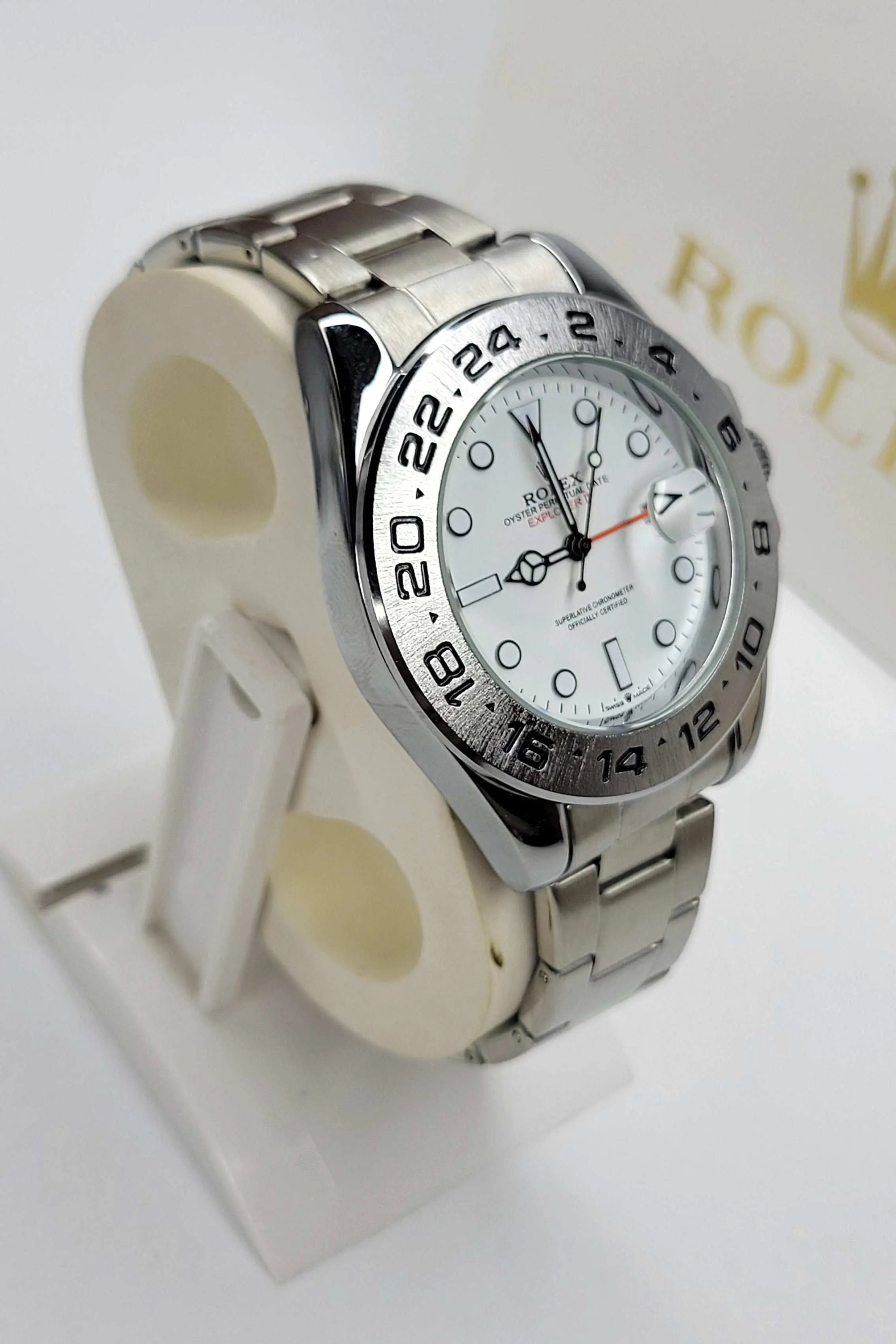 Rlx GMT Master - Slver Jubilee White Dial Frontview