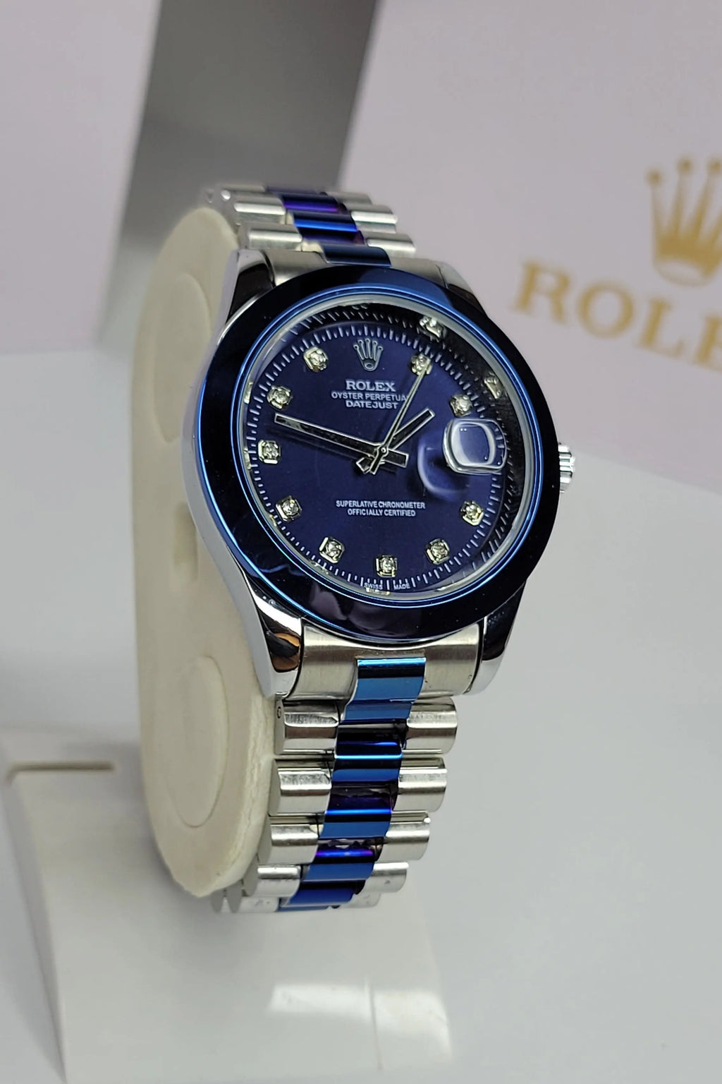 Rlx DateJust - Blue Sideview
